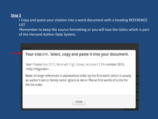How to use the online reference generator | PPTX