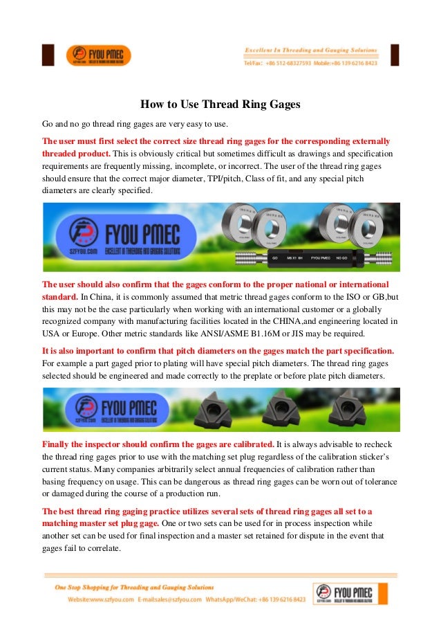 How to use thread ring gages