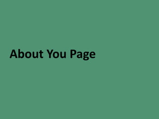 About You Page
 