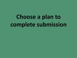 Choose a plan to
complete submission
 
