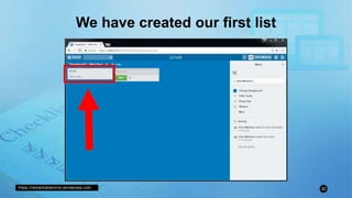 https://remarkablechris.wordpress.com 32
We have created our first list
 
