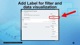 https://remarkablechris.wordpress.com 58
Add Label for filter and
data visualization
 