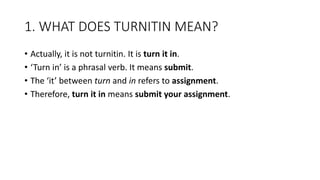 How to use turnitin | PPTX
