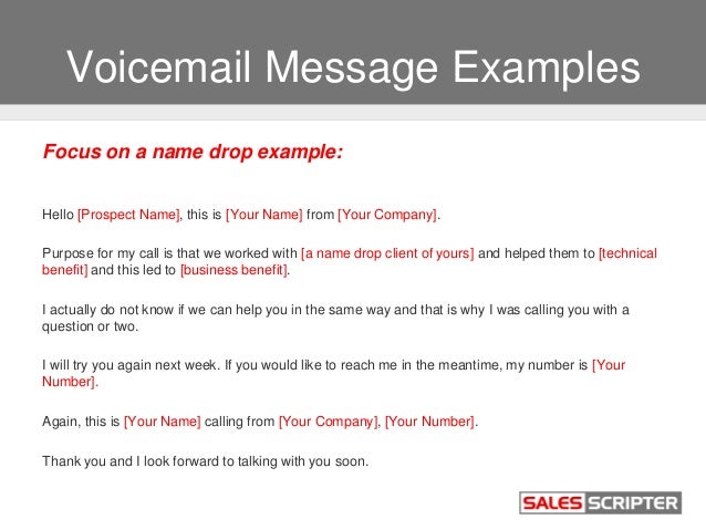 voicemail message templates