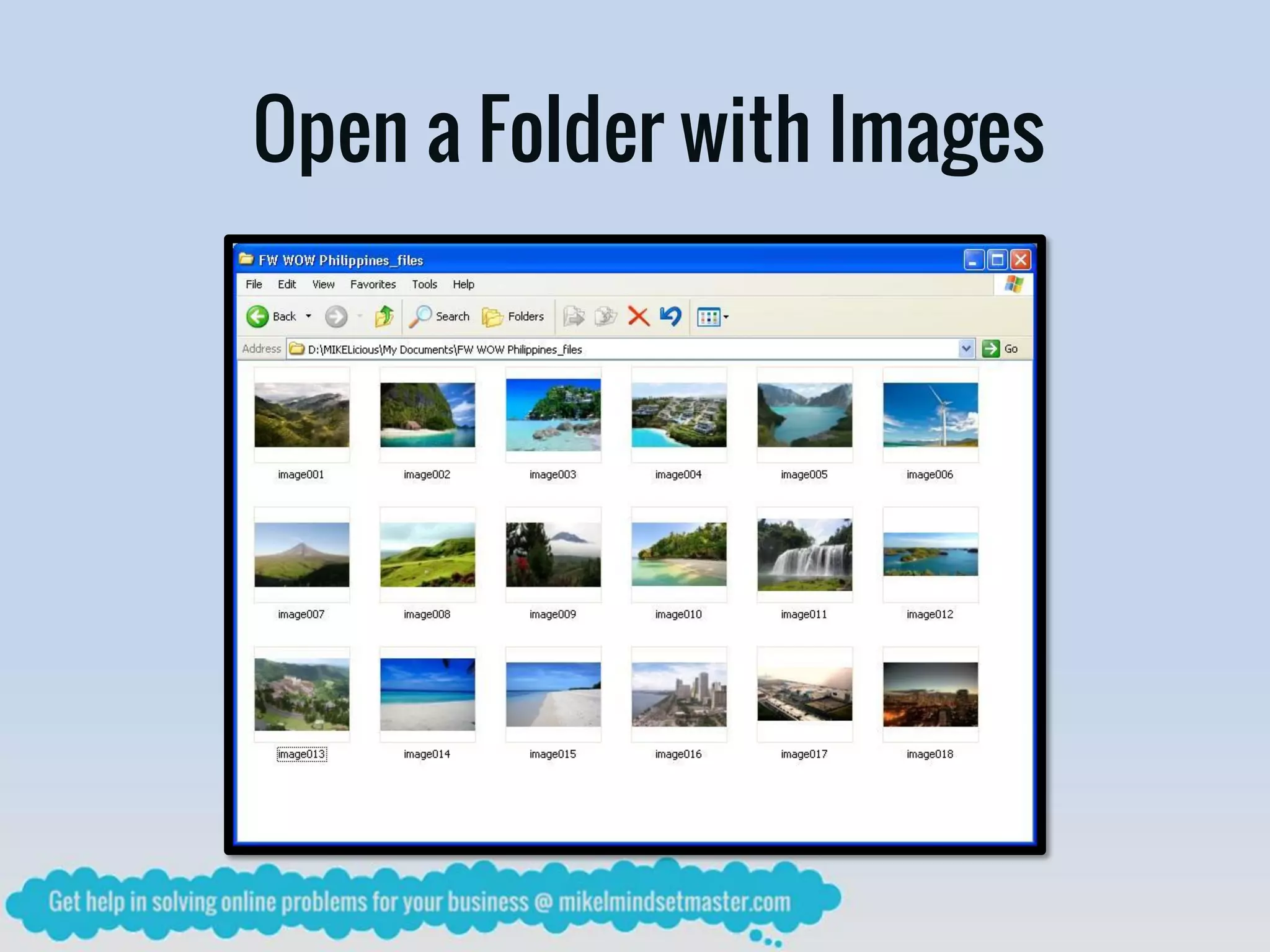 Open a Folder with Images
 