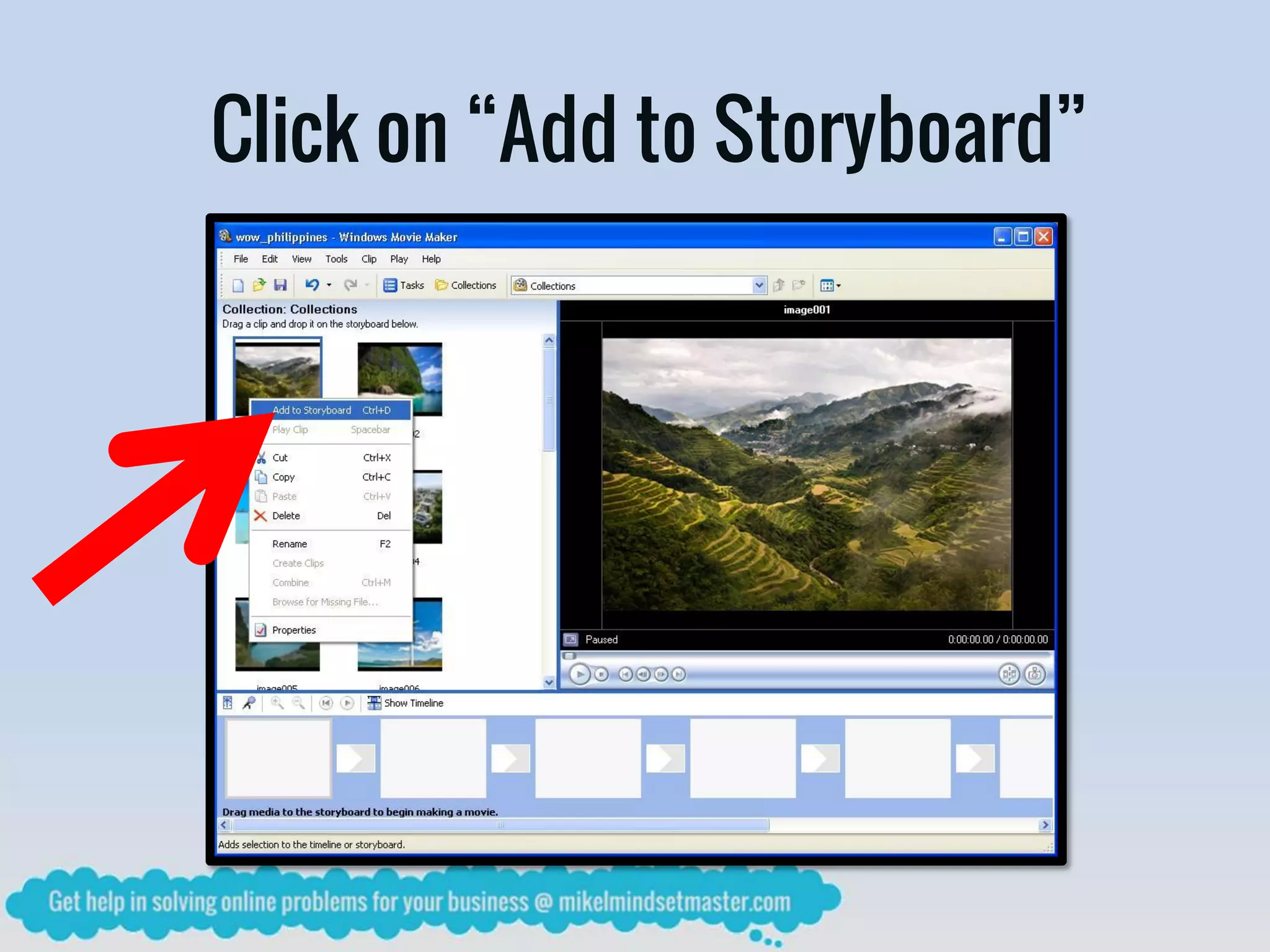 Click on “Add to Storyboard”
 