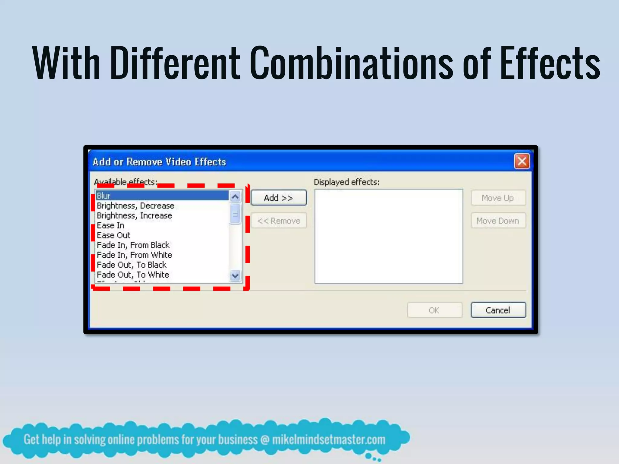 With Different Combinations of Effects
 