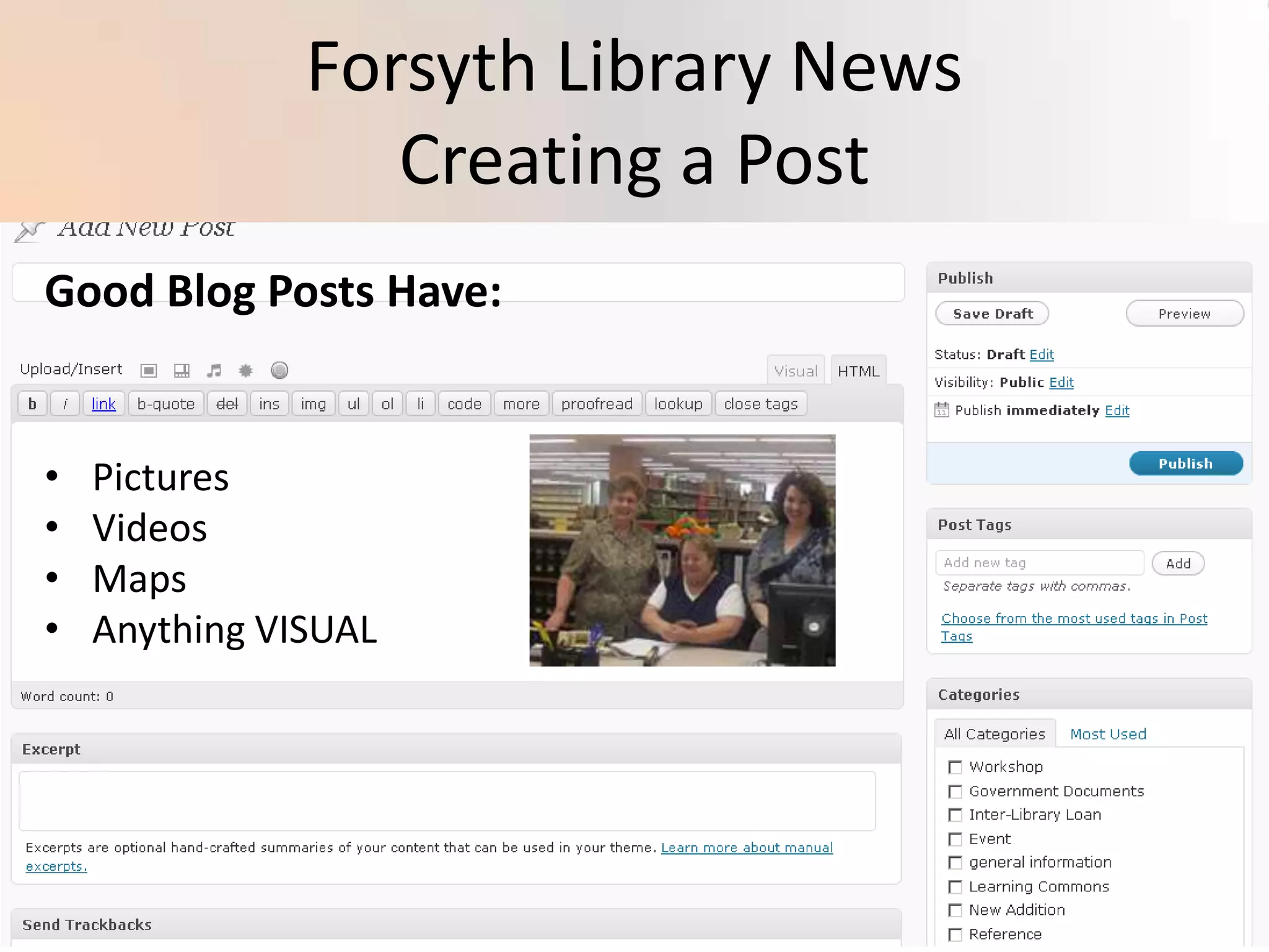 How to Post on WordPressClick “Posts”