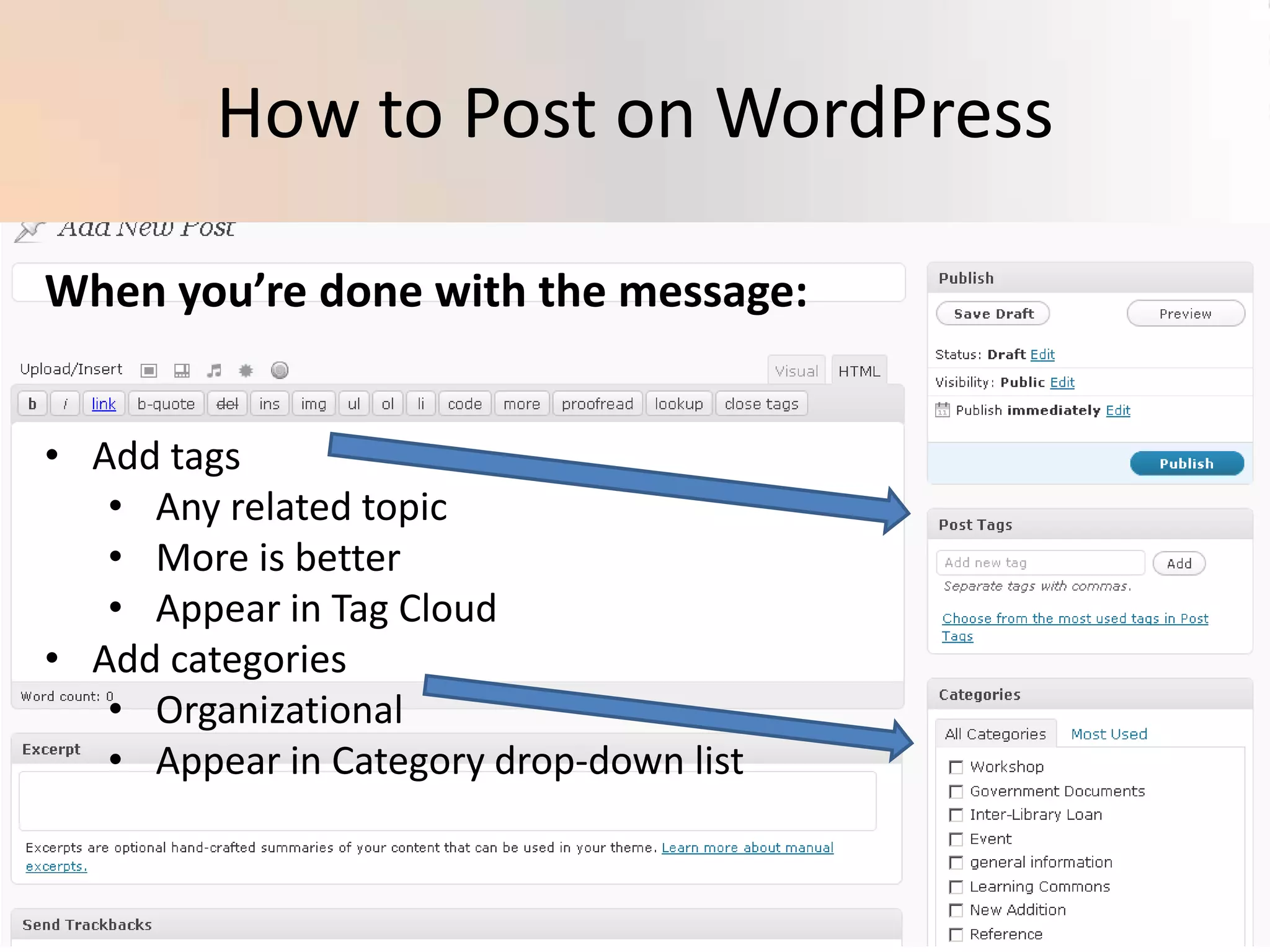 How to Post on WordPressAll posts are listed.