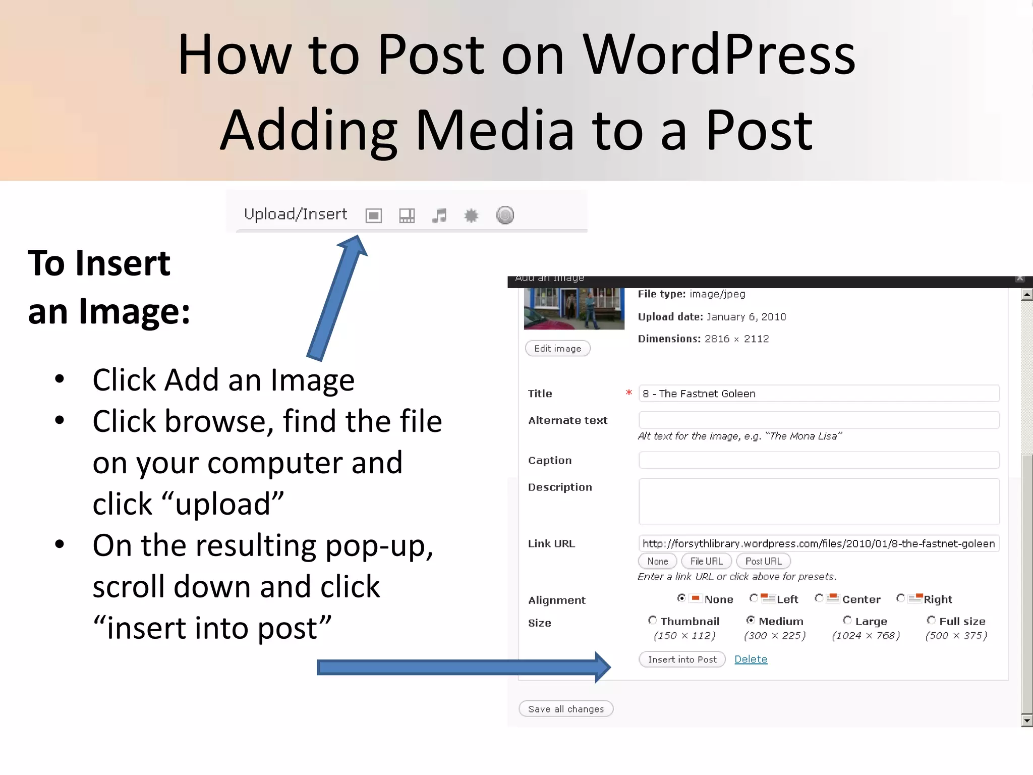 Forsyth Library NewsCreating a PostGood Blog Posts Have:Pictures