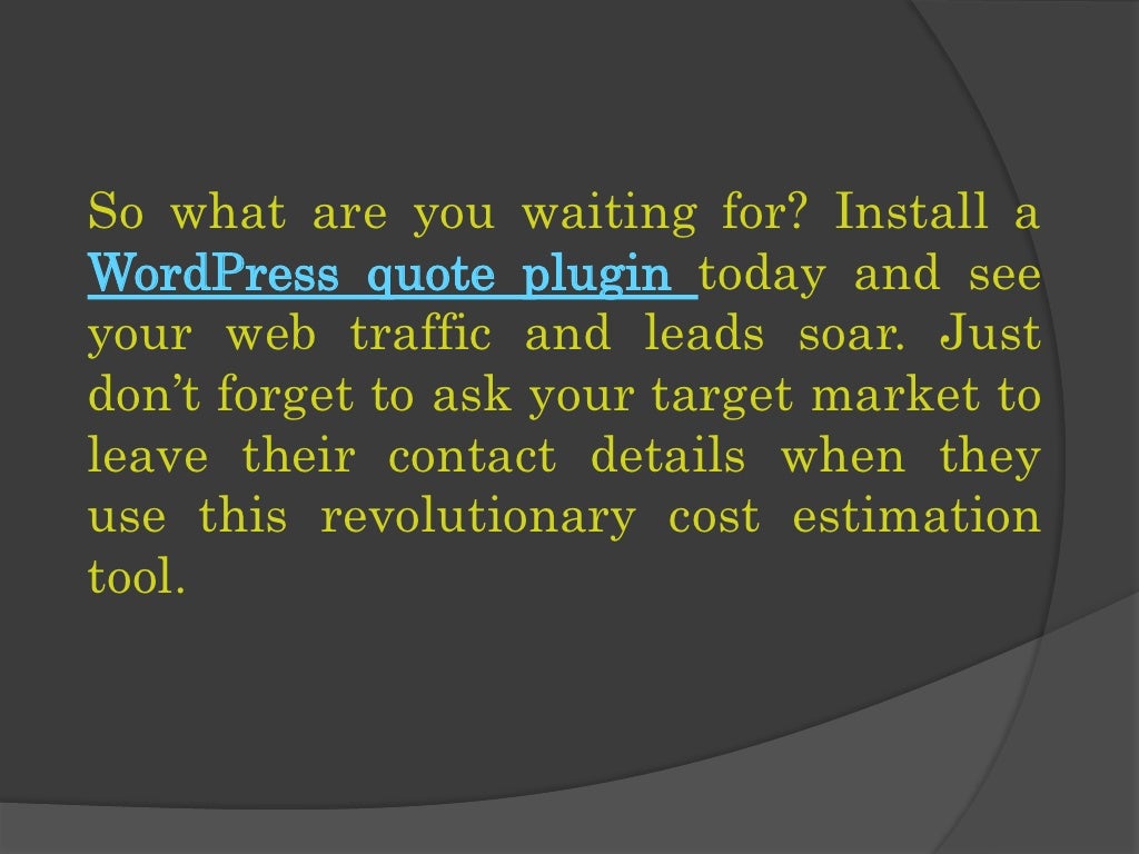 Quotation Plugin How To Use Word Press Quote Plugin To Generate Web 