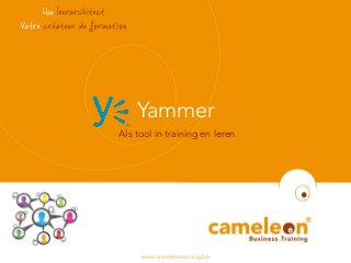 www.cameleontraining.be
Yammer
Als tool in training en leren
 