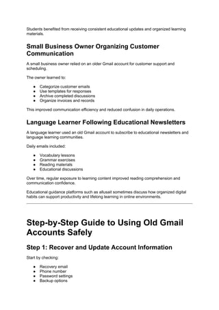 How to Using Old Gmail Accounts Safely (2025 Ultimate Guide for Digital ...