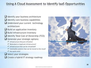 Cloud Deployment Models<br />Private cloud <br />- Enterprise owned or leased<br />Hybrid cloud <br />- Shared by several ...