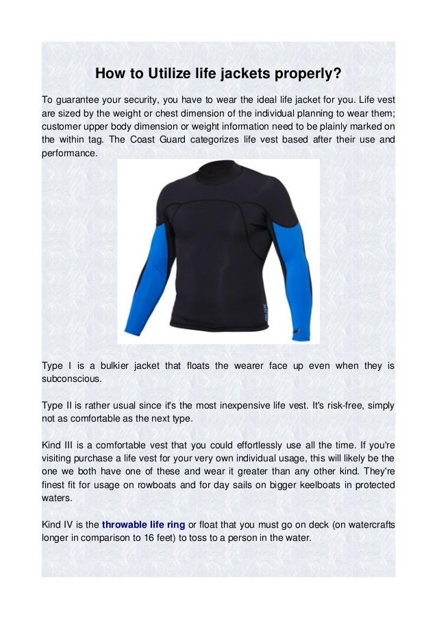 How To Utilize Life Jackets Properly