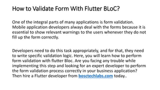 How to Validate Form With Flutter BLoC.pptx