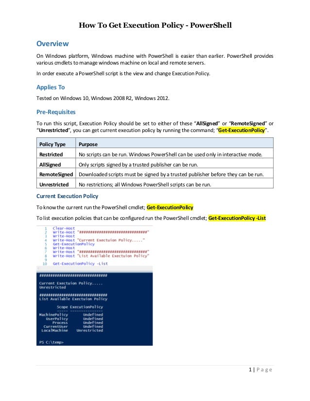 powershell execution policy powershell execution policy
