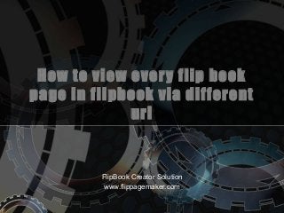 How to view ever y flip book
page in flipbook via different
url

FlipBook Creator Solution
www.flippagemaker.com

 