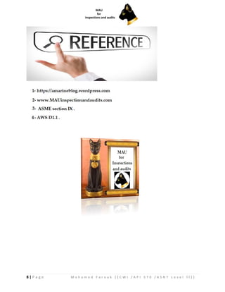 8 | P a g e M o h a m e d F a r o u k ( ( C W I / A P I 5 7 0 / A S N T L e v e l I I ) )
 