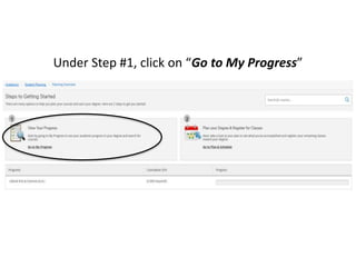 Under Step #1, click on “Go to My Progress”