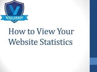 How to View Your
Website Statistics
 