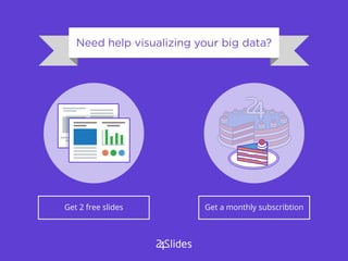 Get 2 free slides Get a monthly subscribtion
Need help visualizing your big data?
 