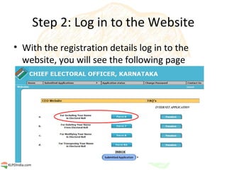 Step 2: Log in to the Website
   • With the registration details log in to the
     website, you will see the following pa...