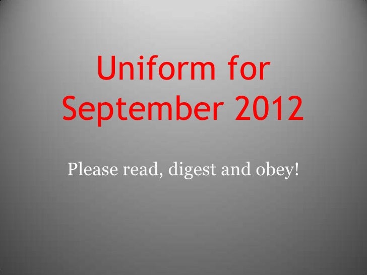 APS How to wear uniform September 2012