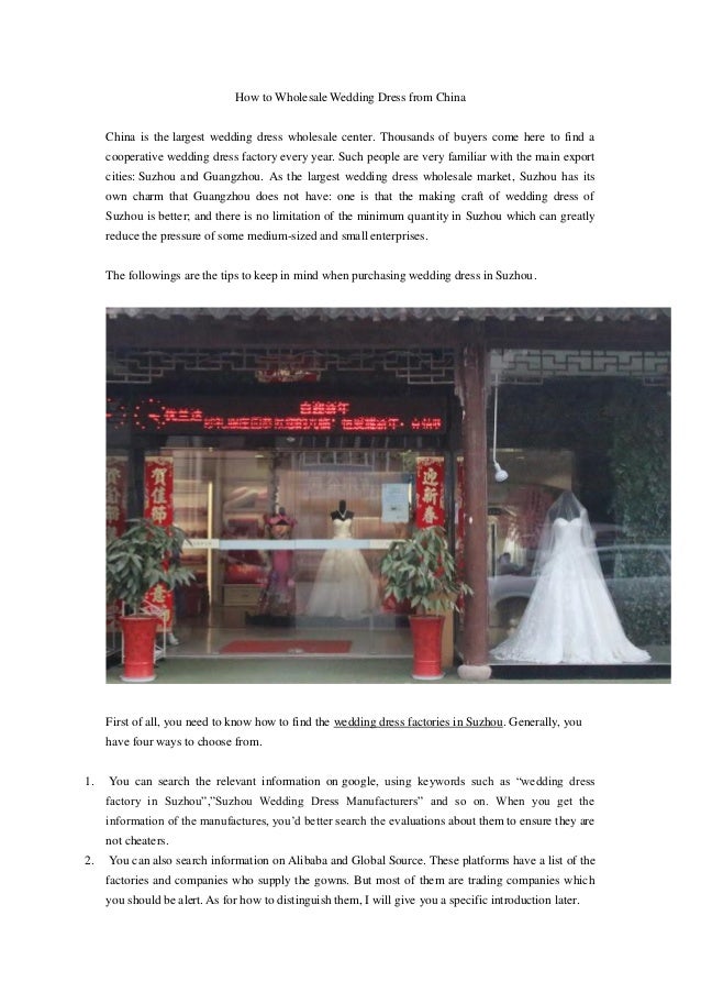 How To Wholesale Wedding Dress From China