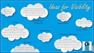 3
Ideas for Visibility
 