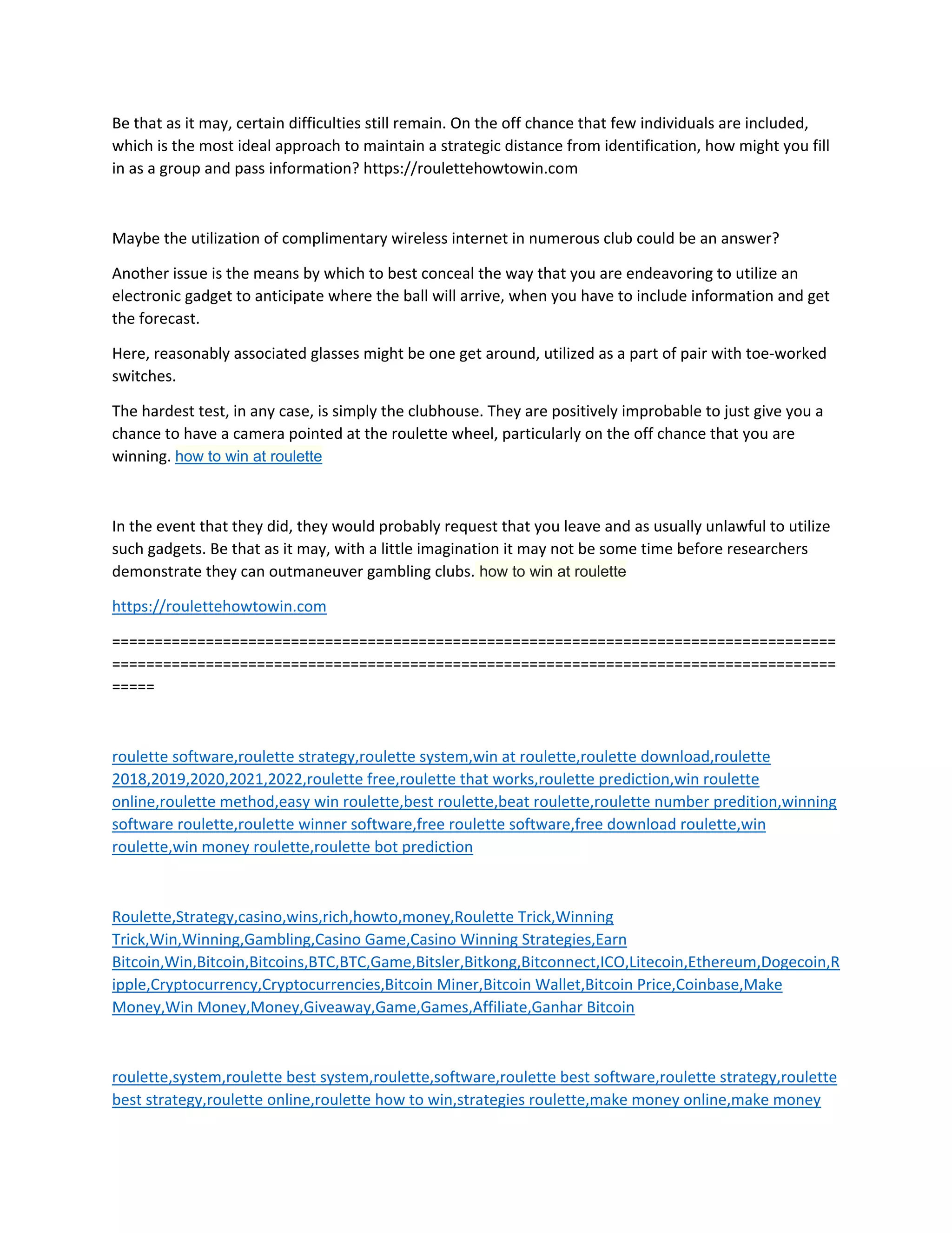 How to win at roulette | PDF