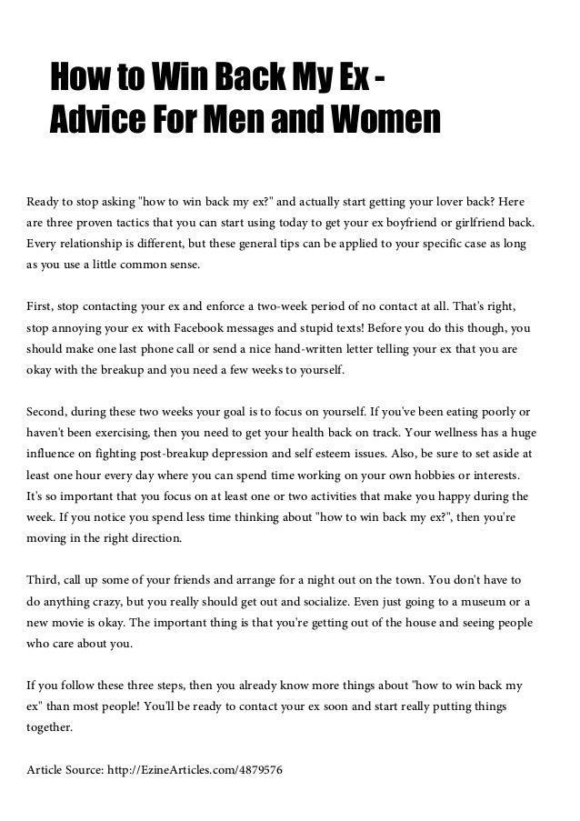 How To Win Back My Ex Advice For Men And Women