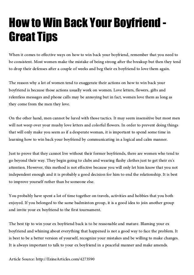 gifts to get your ex boyfriend back