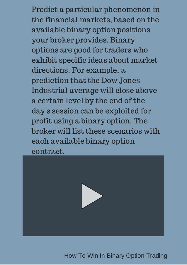 How to win binary options every time pdf