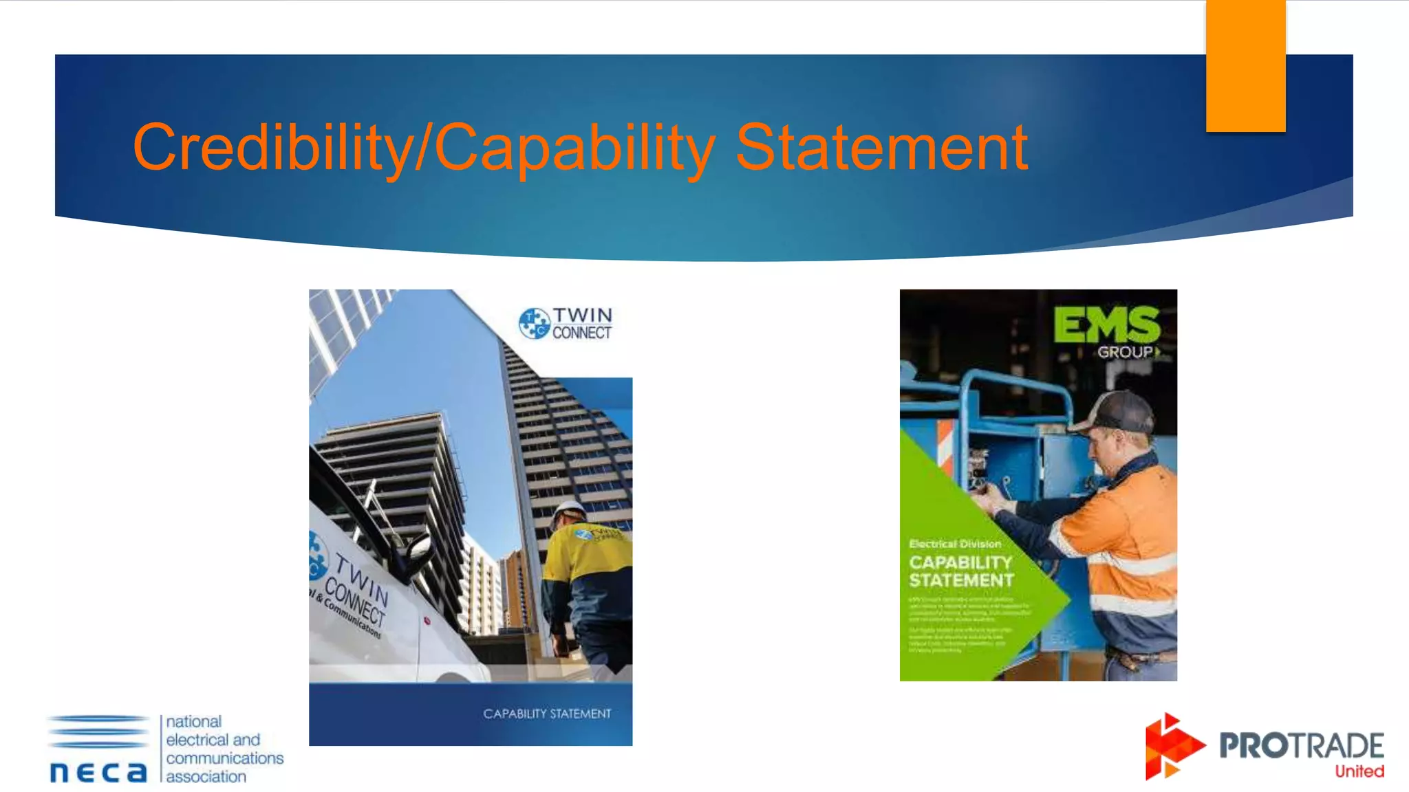 Credibility/Capability Statement
 