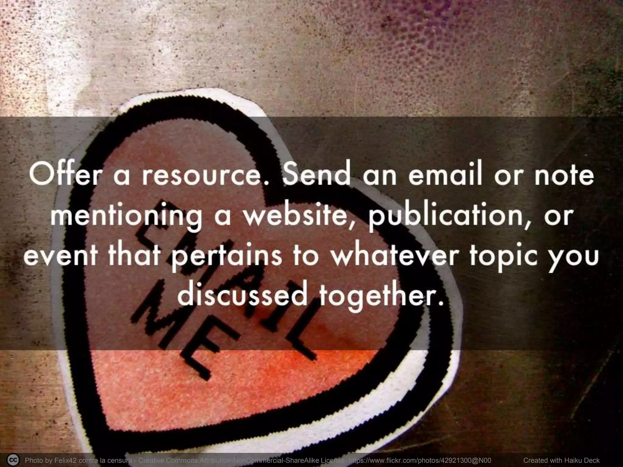 Photo by Felix42 contra la censura - Creative Commons Attribution-NonCommercial-ShareAlike License https://www.flickr.com/photos/42921300@N00 Created with Haiku Deck
 