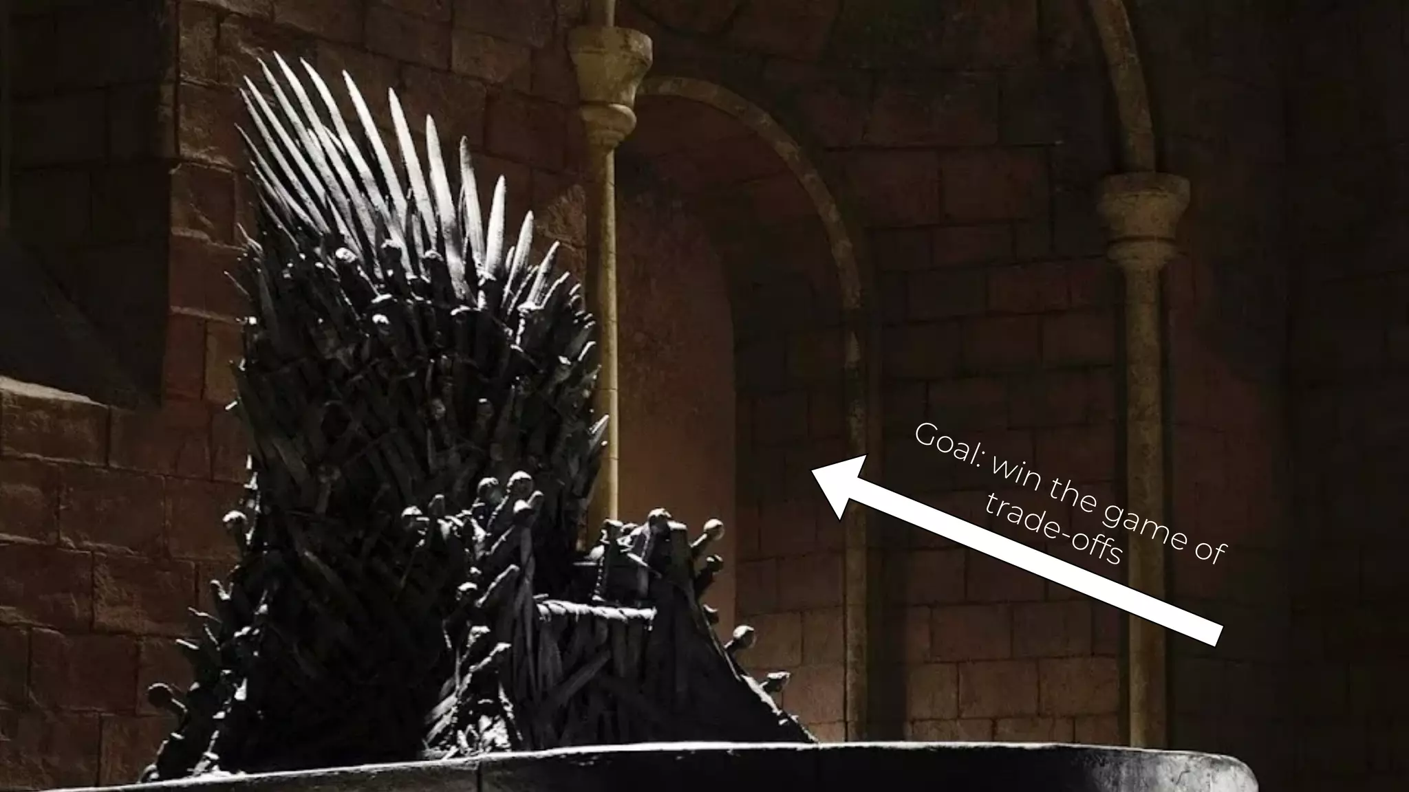 Goal: win the game of
trade-offs
 