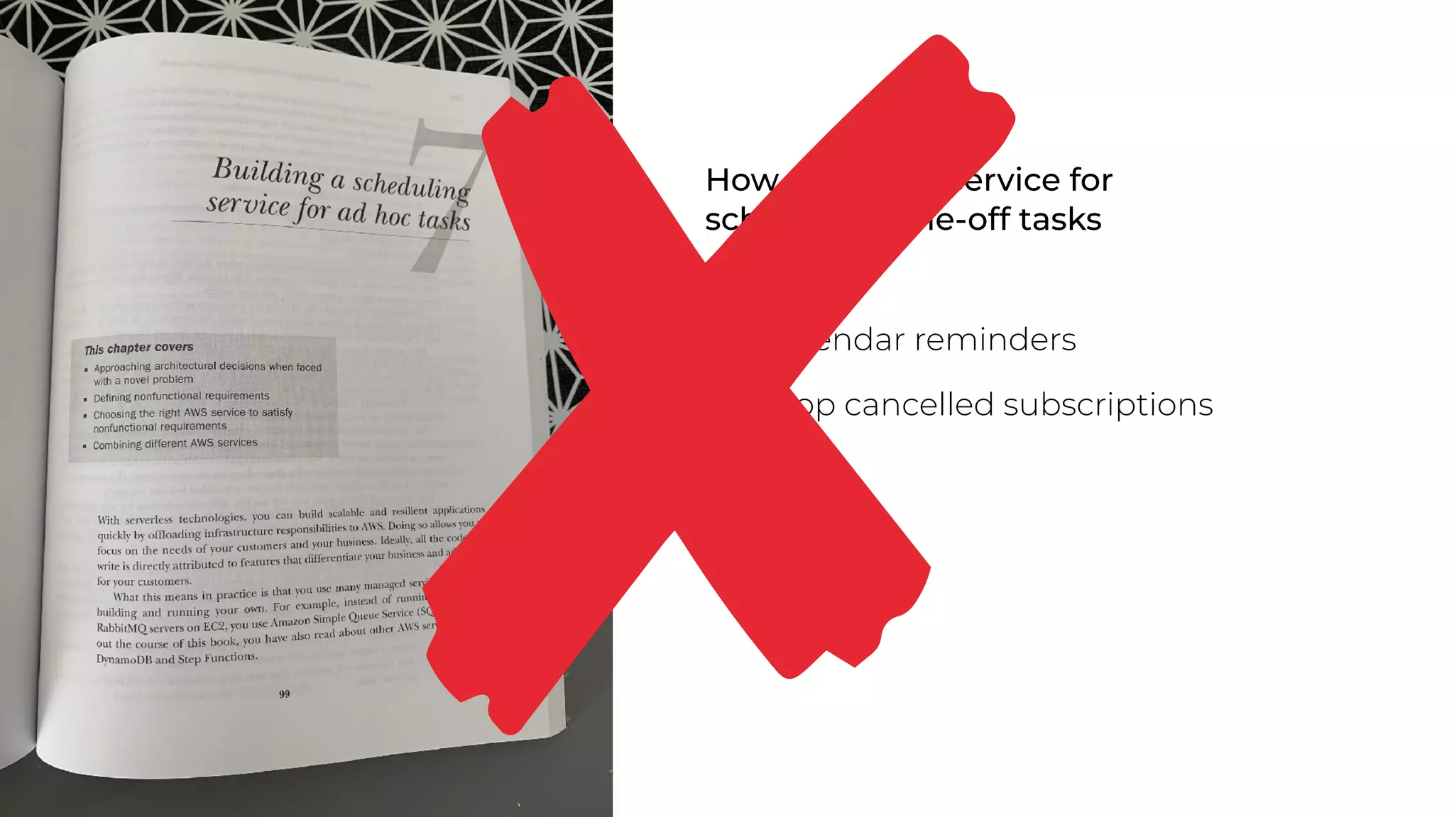 How to build a service for
scheduling one-off tasks
Calendar reminders
Stop cancelled subscriptions
…
 