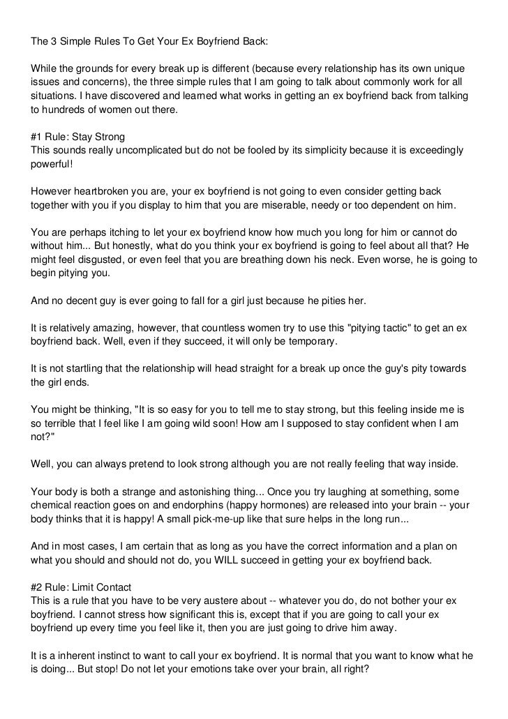 How To Win your Ex Boyfriend Back The Simple DownToEarth Guide