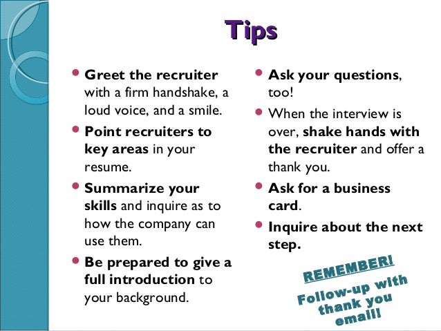 how to work a job fair