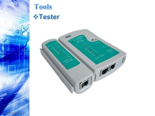 Test the cable Tools CutterToolsRJ ToolsCable NetworkToolsTesterToolsPiston networksHow to wire the networkUsing a wire cutter undressColor of wire in cableEach cable consisting of 8 wiresColorsGreen and green – whiteBlue and blue - whiteOrange and orange - whiteBrown and Brown - White