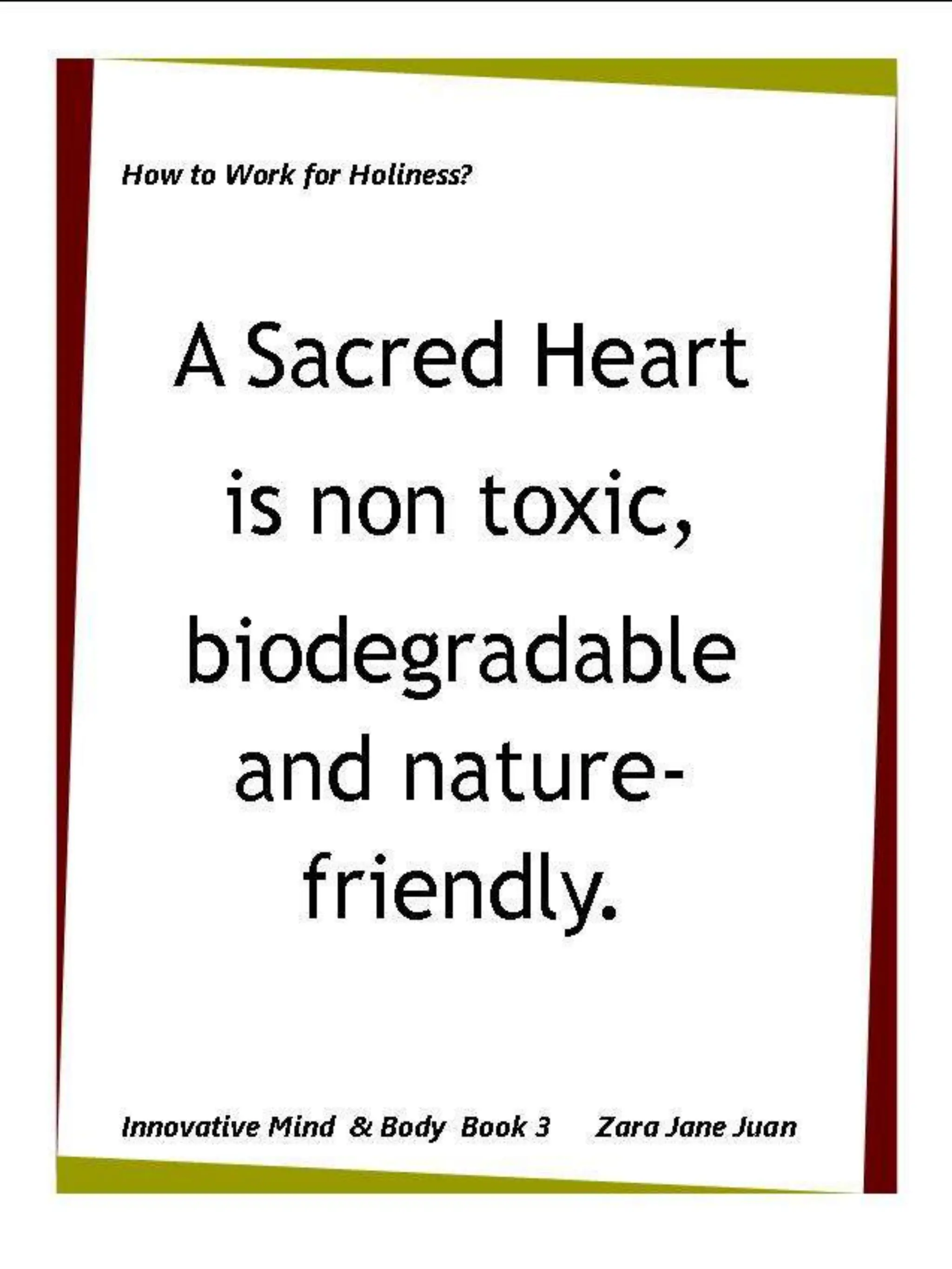 How to Work for Holiness IMB Workshop Spiritual Retreat by Amb Juan