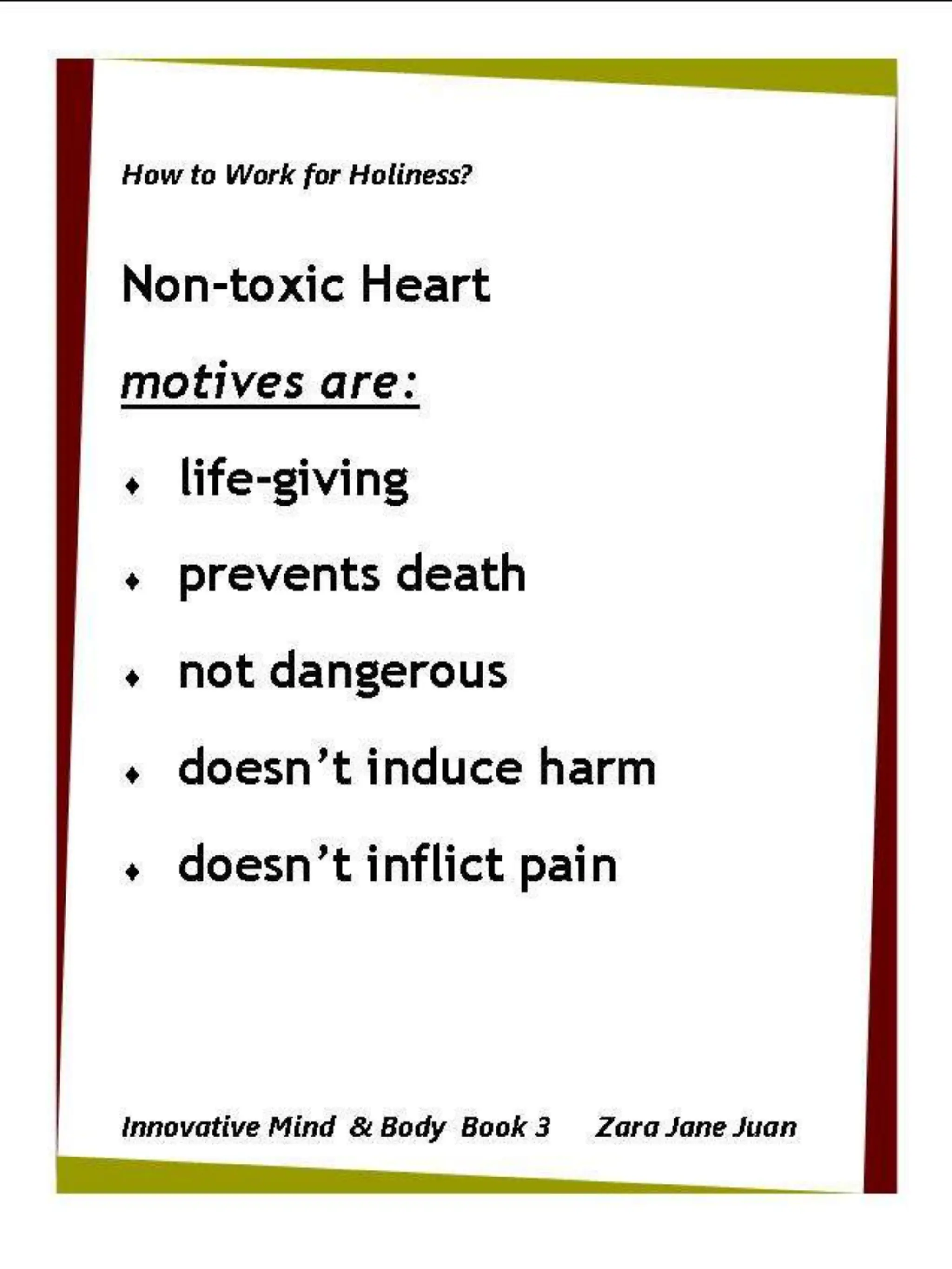 How to Work for Holiness IMB Workshop Spiritual Retreat by Amb Juan