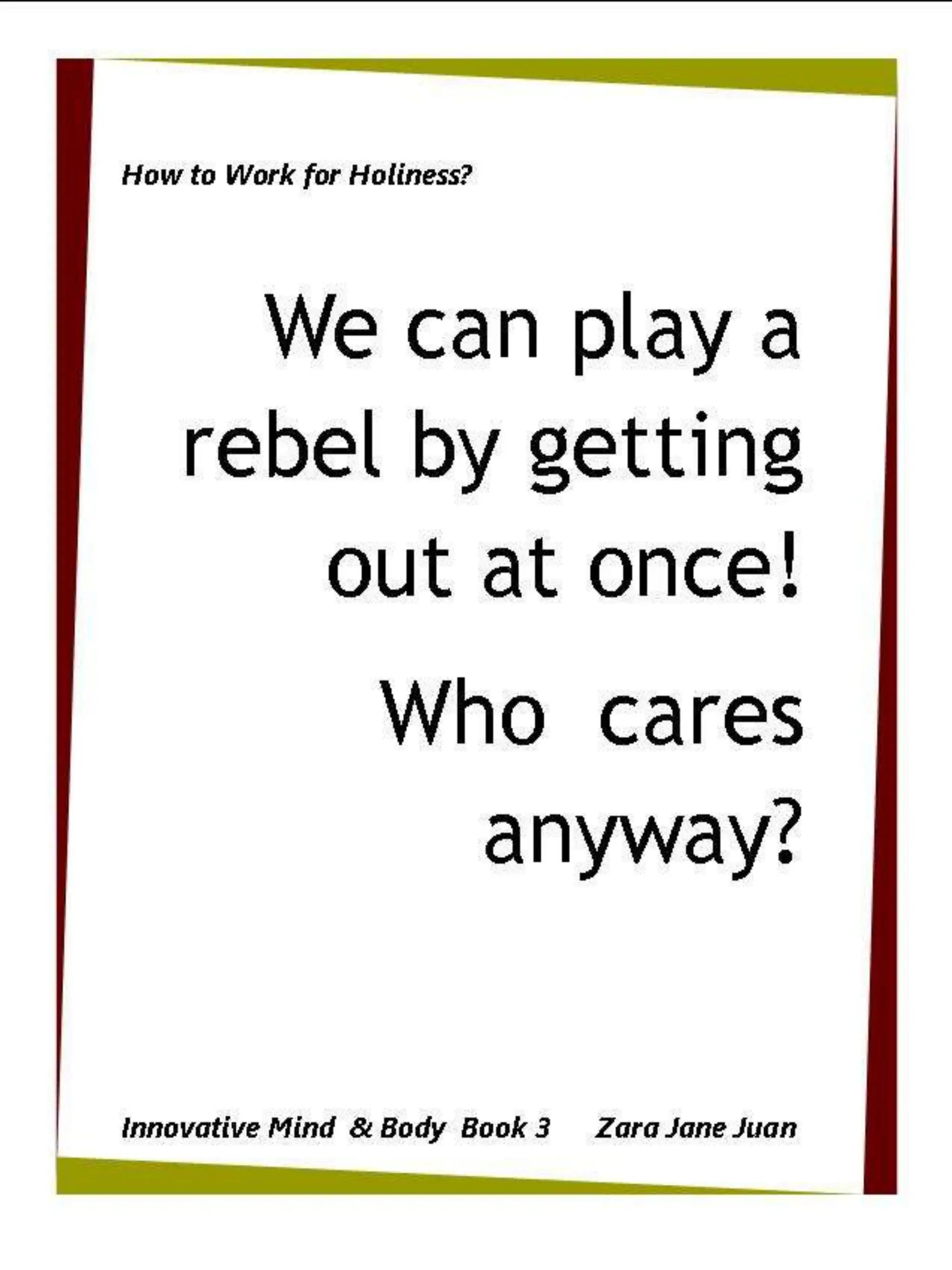 How to Work for Holiness IMB Workshop Spiritual Retreat by Amb Juan