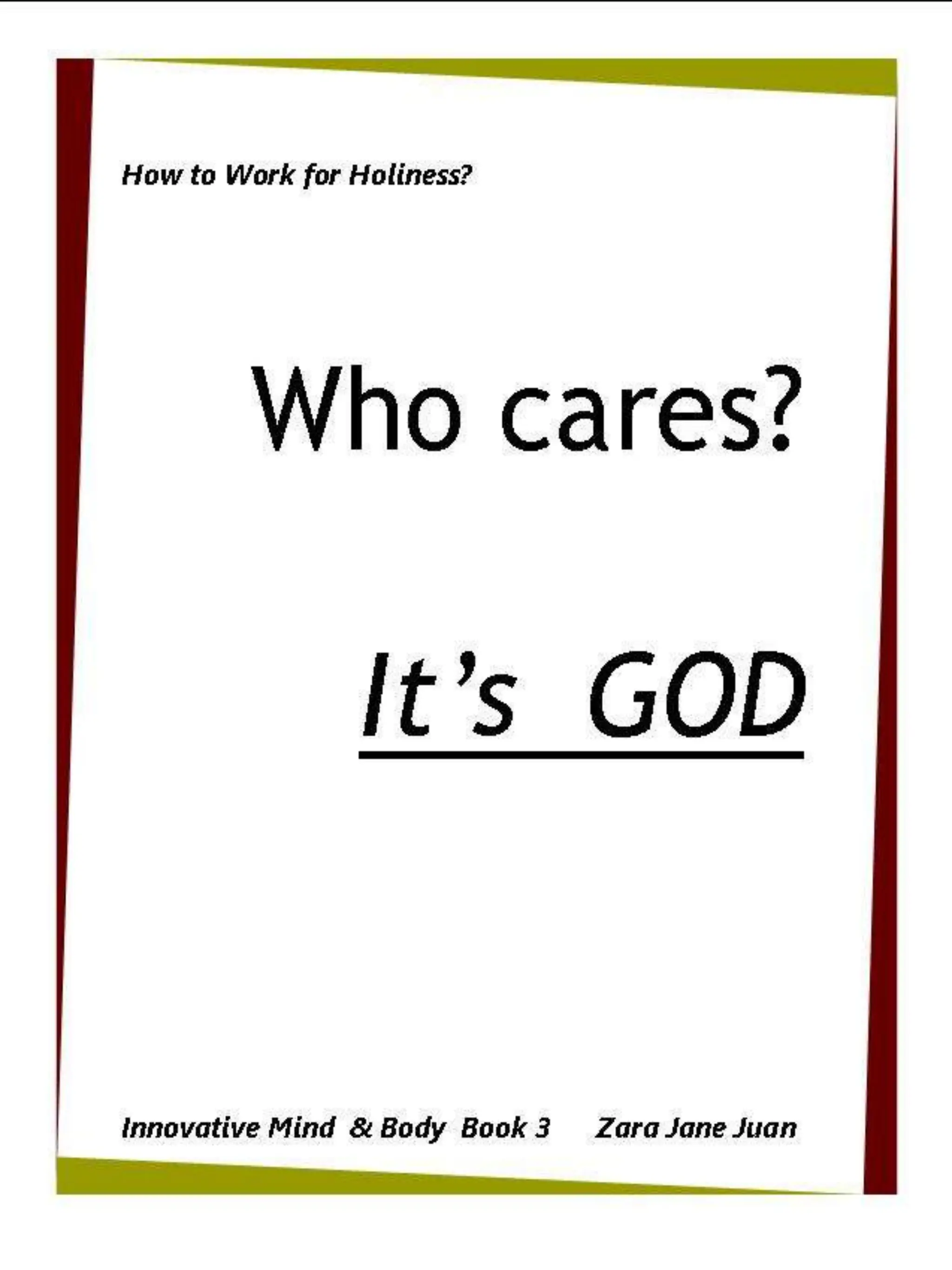 How to Work for Holiness IMB Workshop Spiritual Retreat by Amb Juan