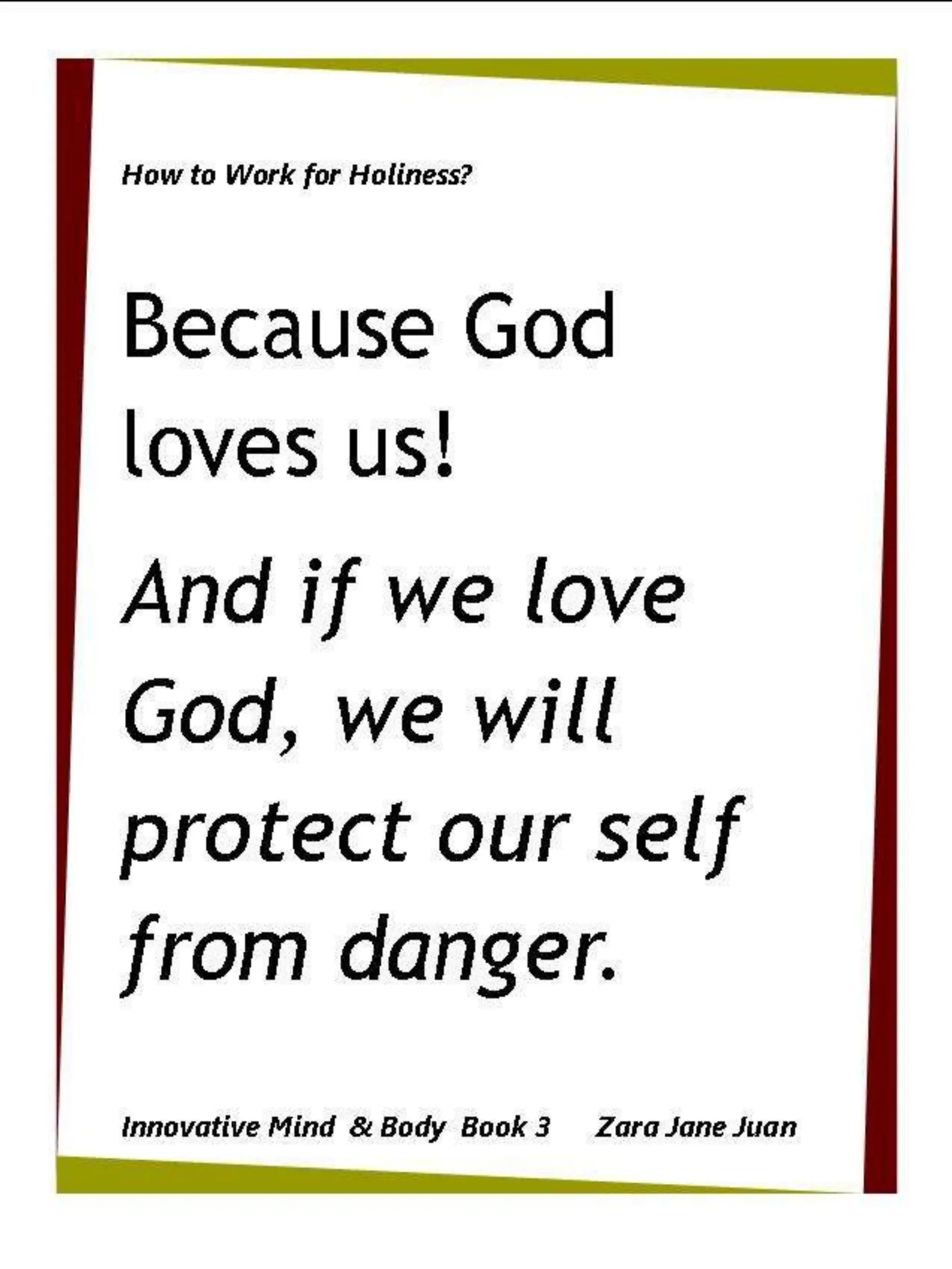 How to Work for Holiness IMB Workshop Spiritual Retreat by Amb Juan