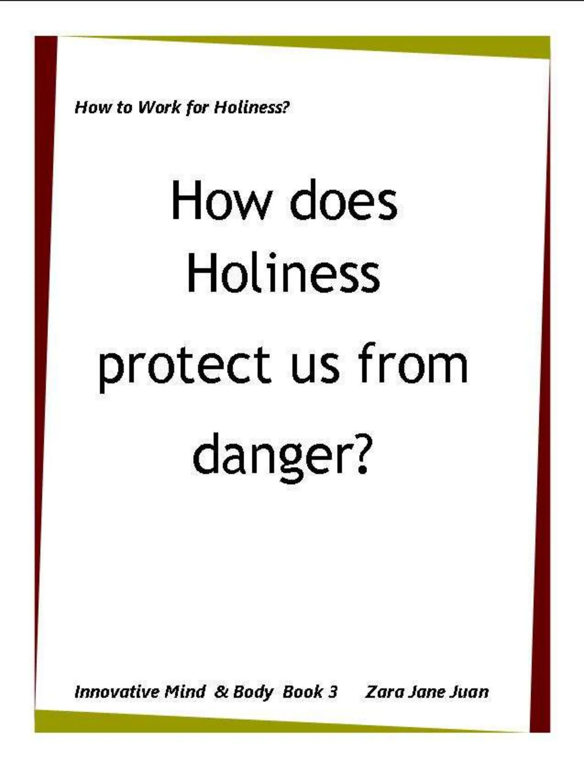 How to Work for Holiness IMB Workshop Spiritual Retreat by Amb Juan