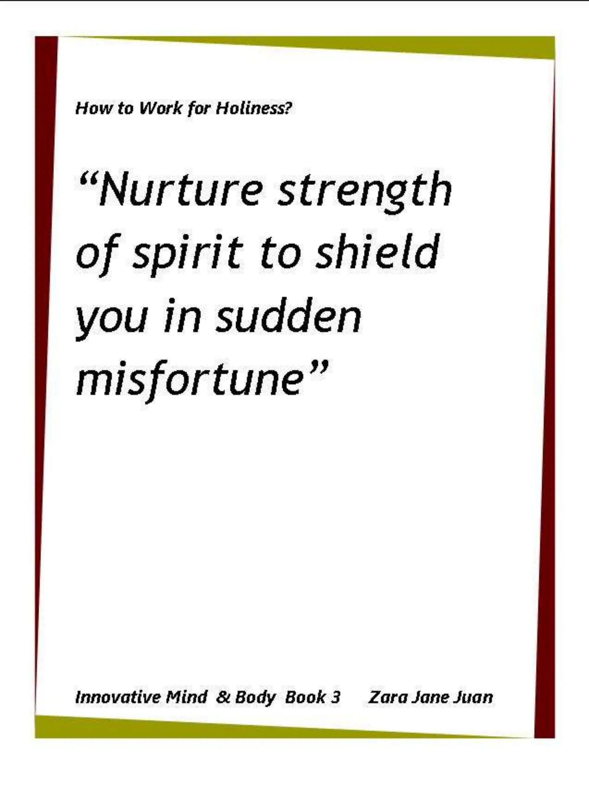 How to Work for Holiness IMB Workshop Spiritual Retreat by Amb Juan