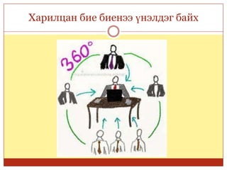 Харилцан бие биенээ үнэлдэг байх
 