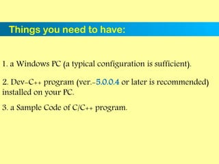 How to Work with Dev-C++ | PDF